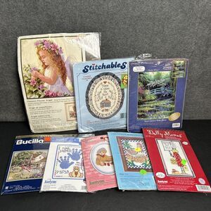 Cross Stitching Kits Lot Of 8 Charles White Flower Angel Home Chicken Dolly Mama